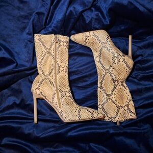 Simmi London Snake Print Heeled Boots